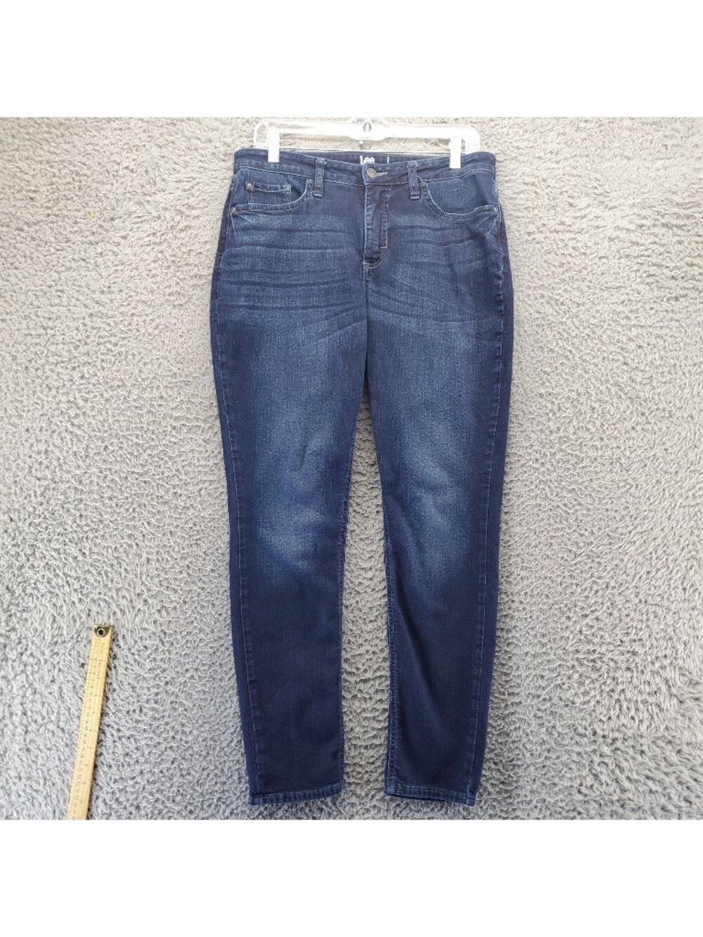 Lee Jeans Womens 12 Long Blue Skinny Stretch Denim Classic *Read*